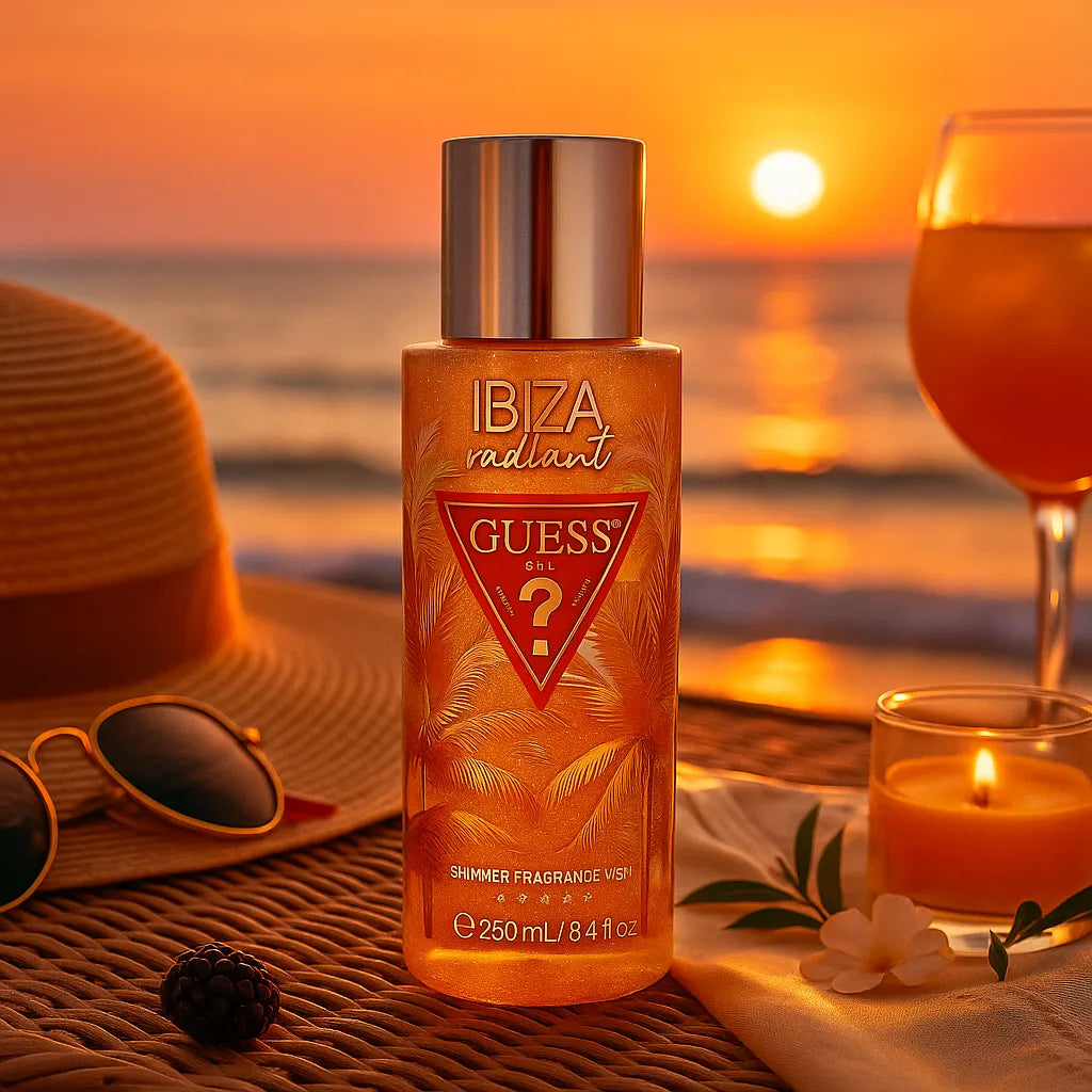 Guess Ibiza – Spray de corp cu sclipici și parfum exotic 250ml